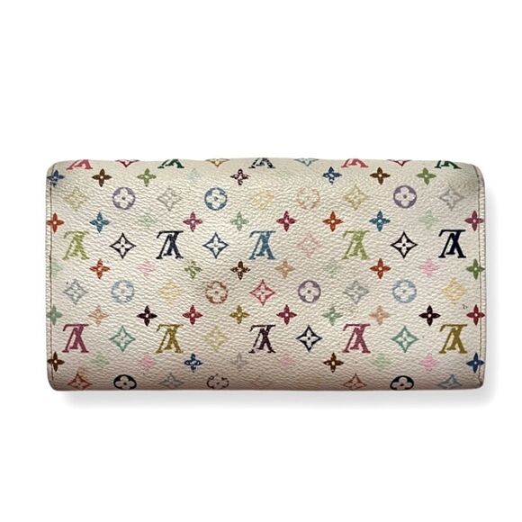 Louis Vuitton Takeshi Murakami White Monogram Multicolore Sarah Wallet - Picture 2 of 12